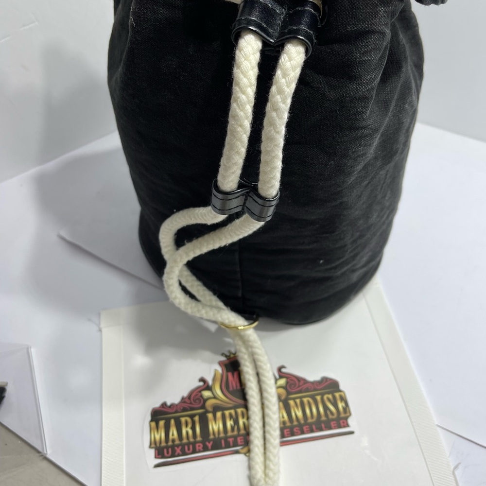 Chanel Rucksack Drawstring Pool Bag in Black Canvas. - Picture 8 of 13